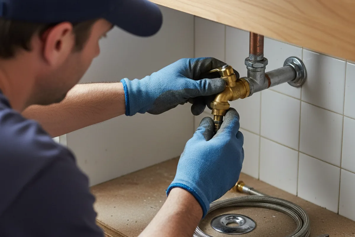Shutoff valve and fitting work during Burst Pipe Repair in Maitland